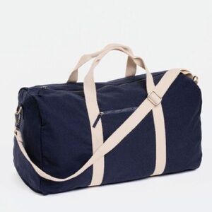 New Known Supply Weekender Duffel Bag Navy Blue Cotton Canvas